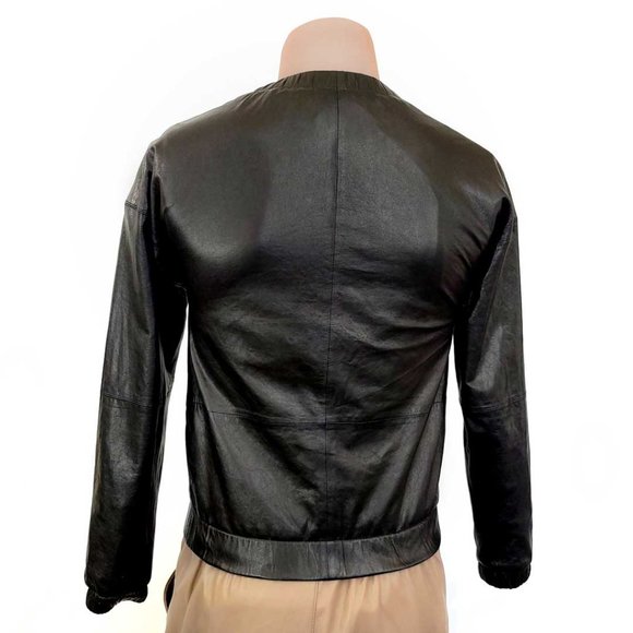 J Brand BAEZ Premium Lamb Leather Top - Picture 6 of 14